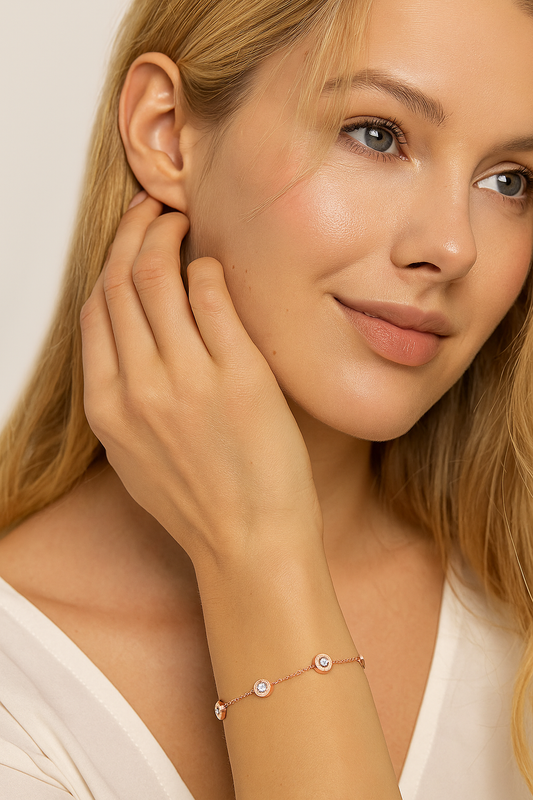 Dainty Bracelet with Five Cubic Zirconia Stones