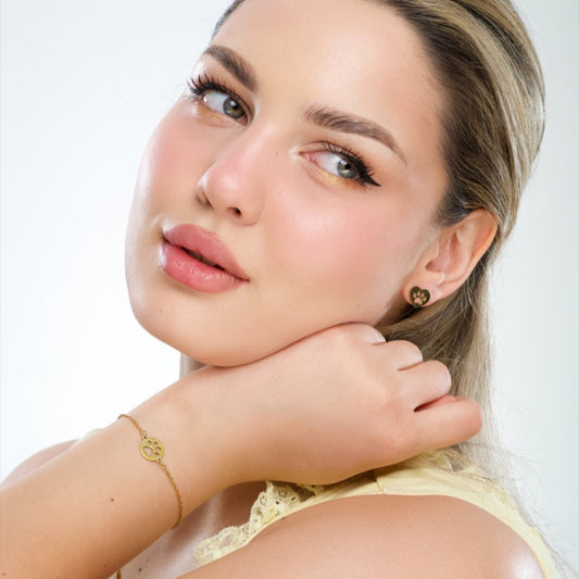 LoveyPaws Link Charm Paw Print Bracelet