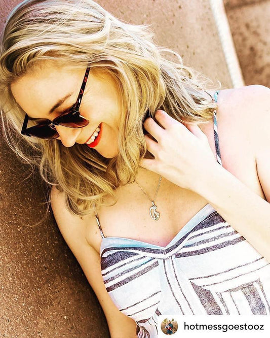 Baby Feet Necklace with Cubic Zirconia