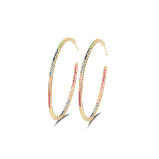 Rainbow Hoop Earrings