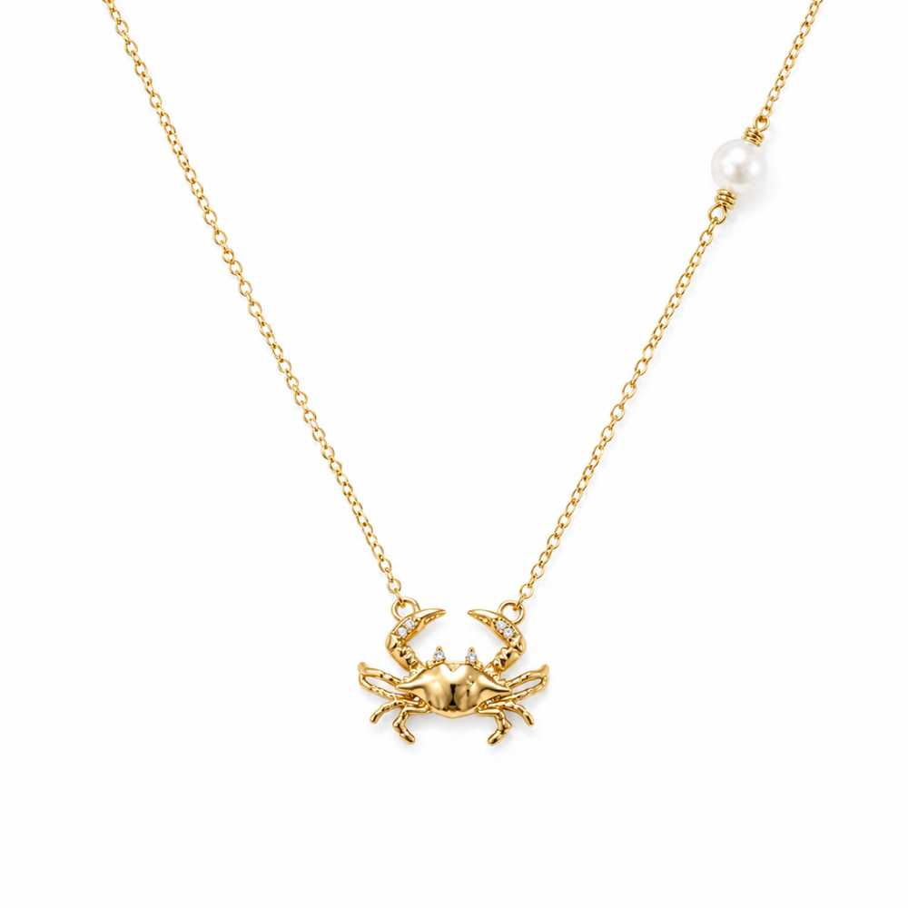 Golden Crab Pearl Necklace