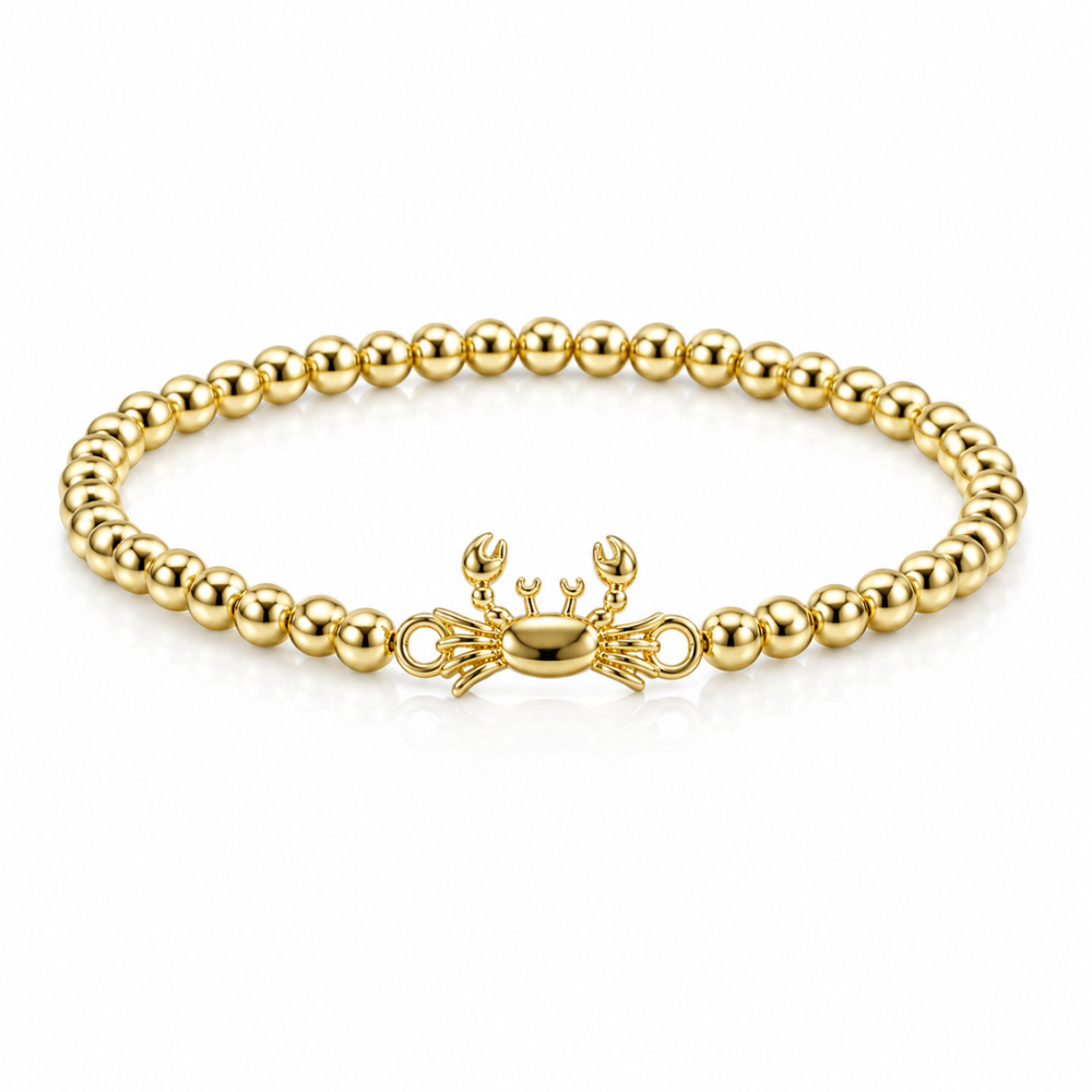 Golden Crab Beaded Bracelet