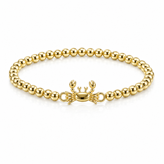 Golden Crab Beaded Bracelet