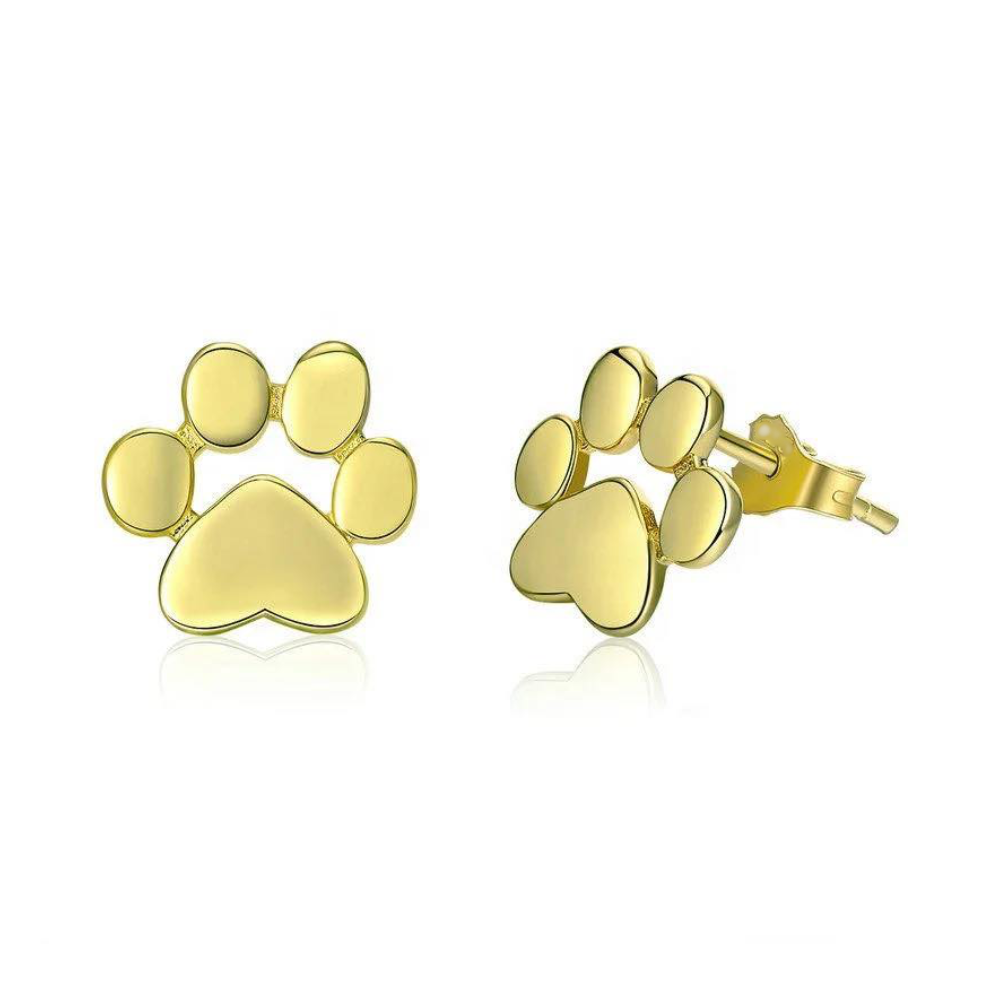 GoldenPaw Paw Print Stud Earrings for Pet Lovers