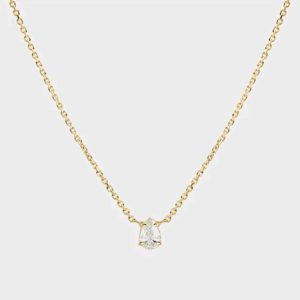 Star Glimmer Dainty Cable Chain Necklace with AAAAA Pear Cut Cubic Zirconia Pendant