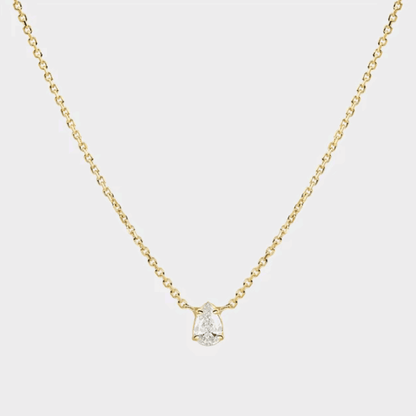 Star Glimmer Dainty Cable Chain Necklace with AAAAA Pear Cut Cubic Zirconia Pendant