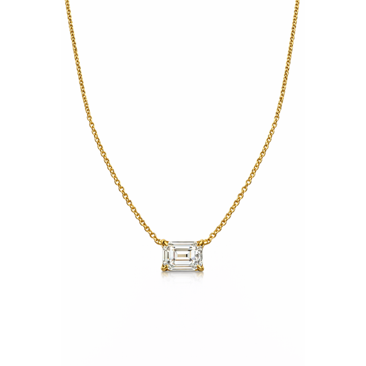 Isabella Emerald-Cut Moissanite Pendant Necklace