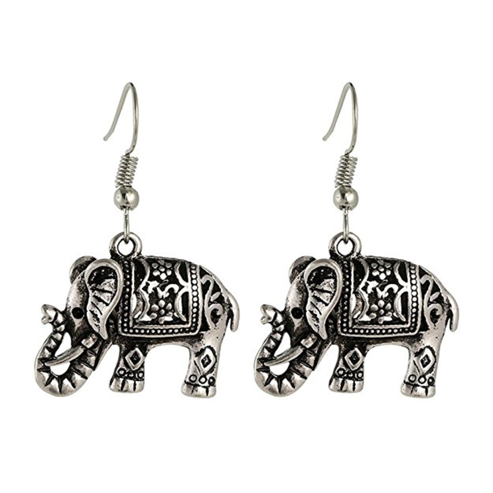 Wisdom Wears Elephant Vintage Boho Earrings