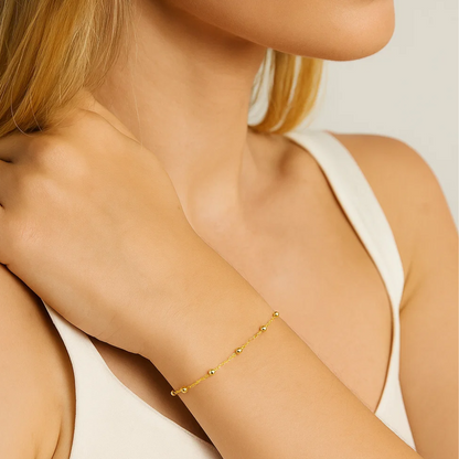 Beaded Link Bracelet with Adjustable Chain