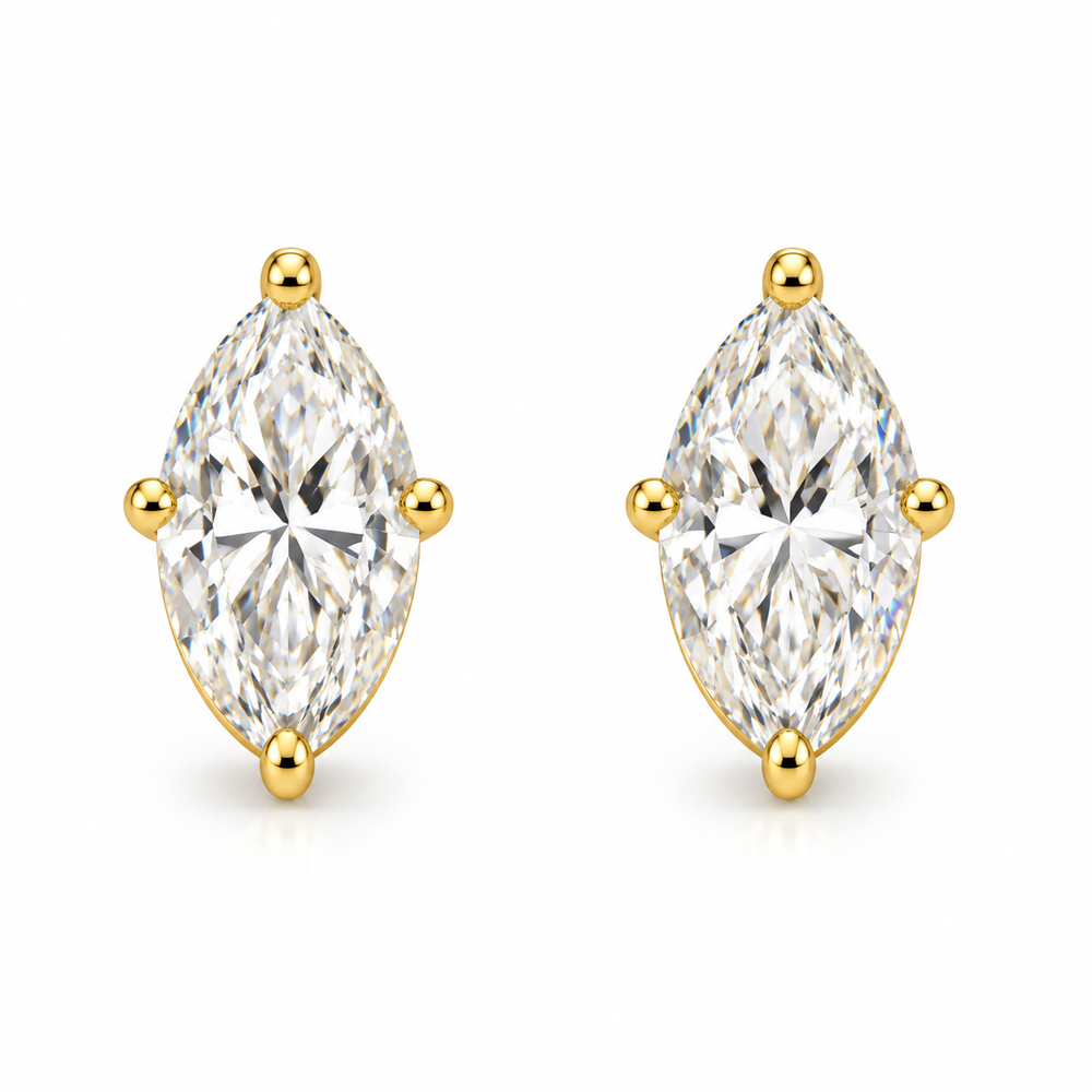 Valentina Marquise Solitaire Stud Earrings