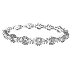 Silver tennis bracelet with bow-tie cubic zirconia links and clear stones