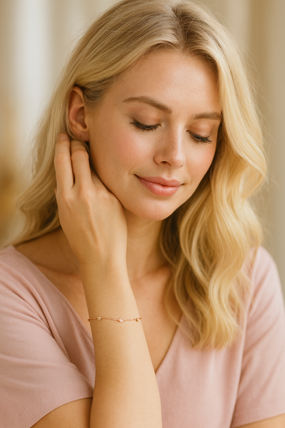 Dainty Bracelet with Five Cubic Zirconia Stones