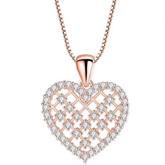 Crystal Heart Necklace Gold