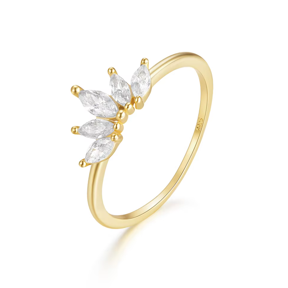 Glimmer Dainty Ring with Marquise-Cut AAAAA Cubic Zirconia 8