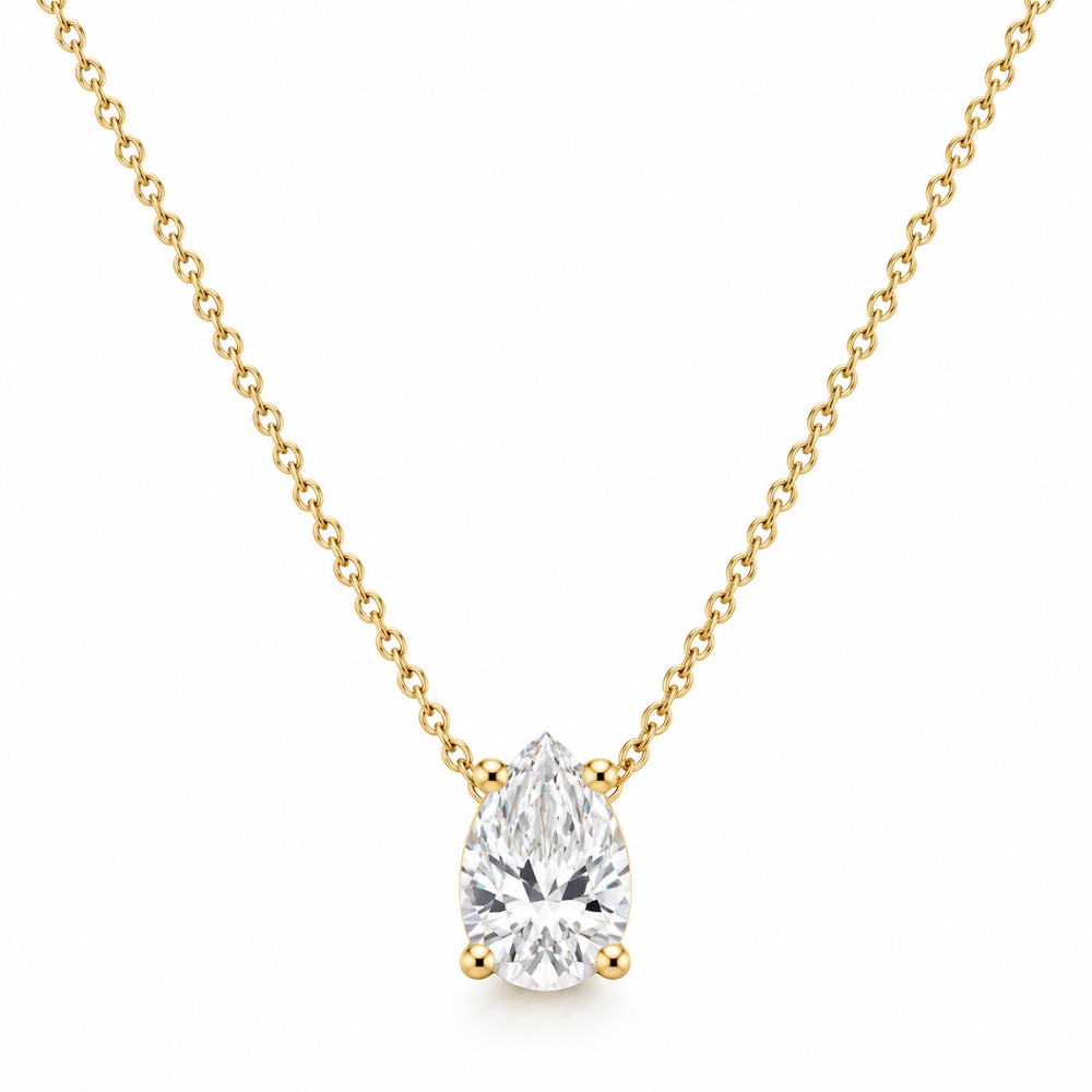 Elara Pear Solitaire Necklace