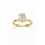 Gold oval-cut solitaire ring with four-prong setting