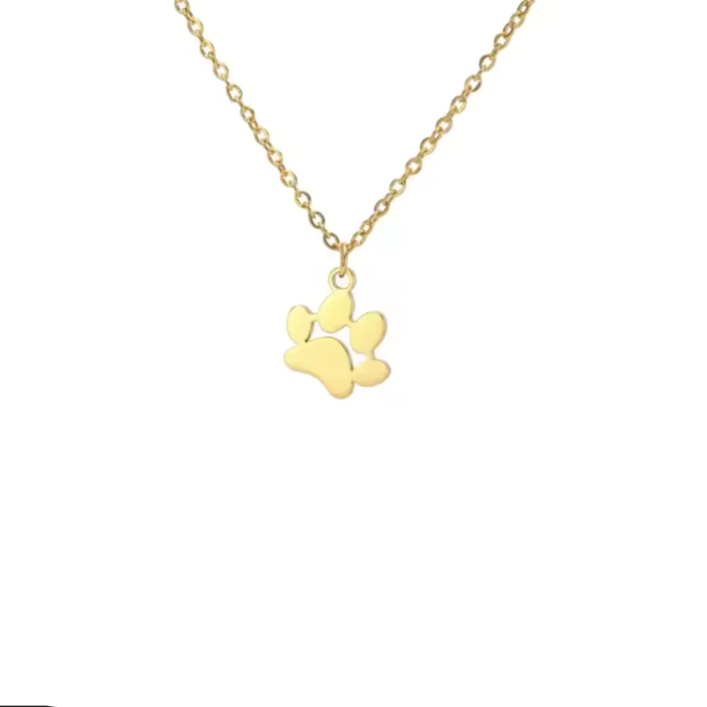 EverPaw Single Paw Print Necklace Gold