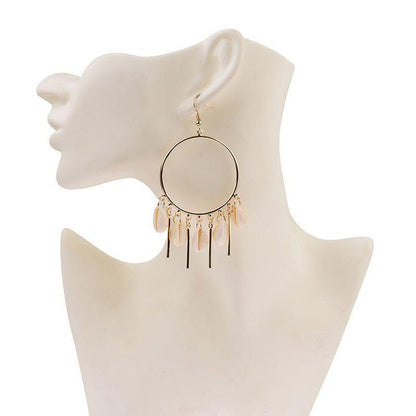 Chandelier Hoop Earrings with Puka Seashells