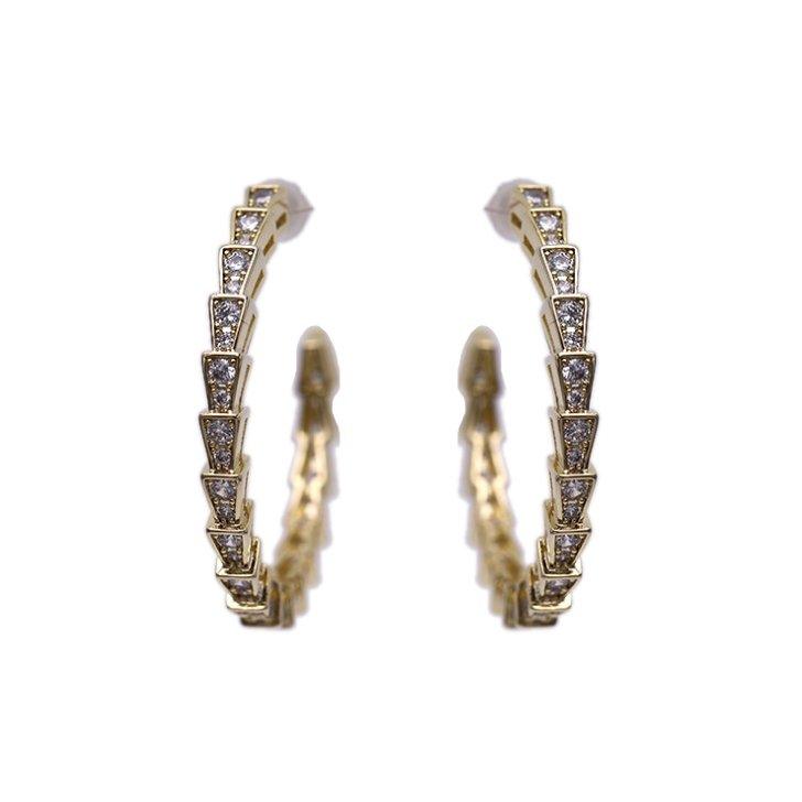 Crystal Hoop Earrings Gold