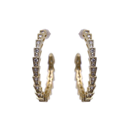 Crystal Hoop Earrings Gold