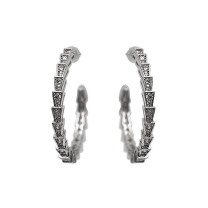 Crystal Hoop Earrings Silver