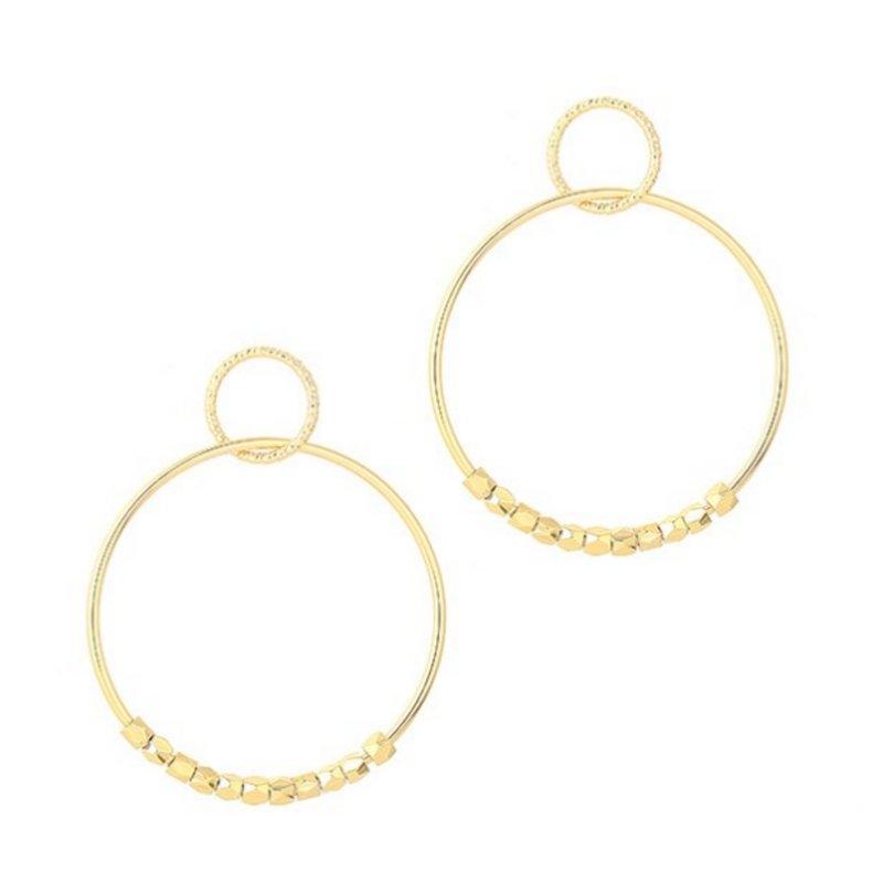 Hoop Dangle Earrings Gold