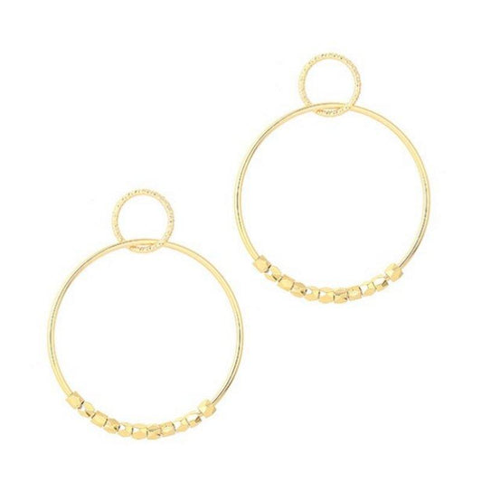 Hoop Dangle Earrings Gold