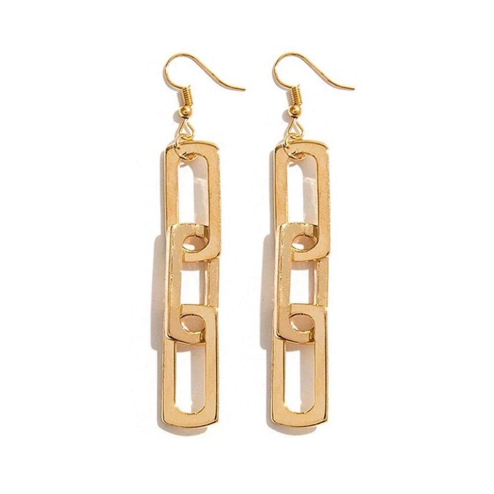 Link Dangle Earrings Gold