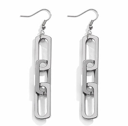 Link Dangle Earrings Silver