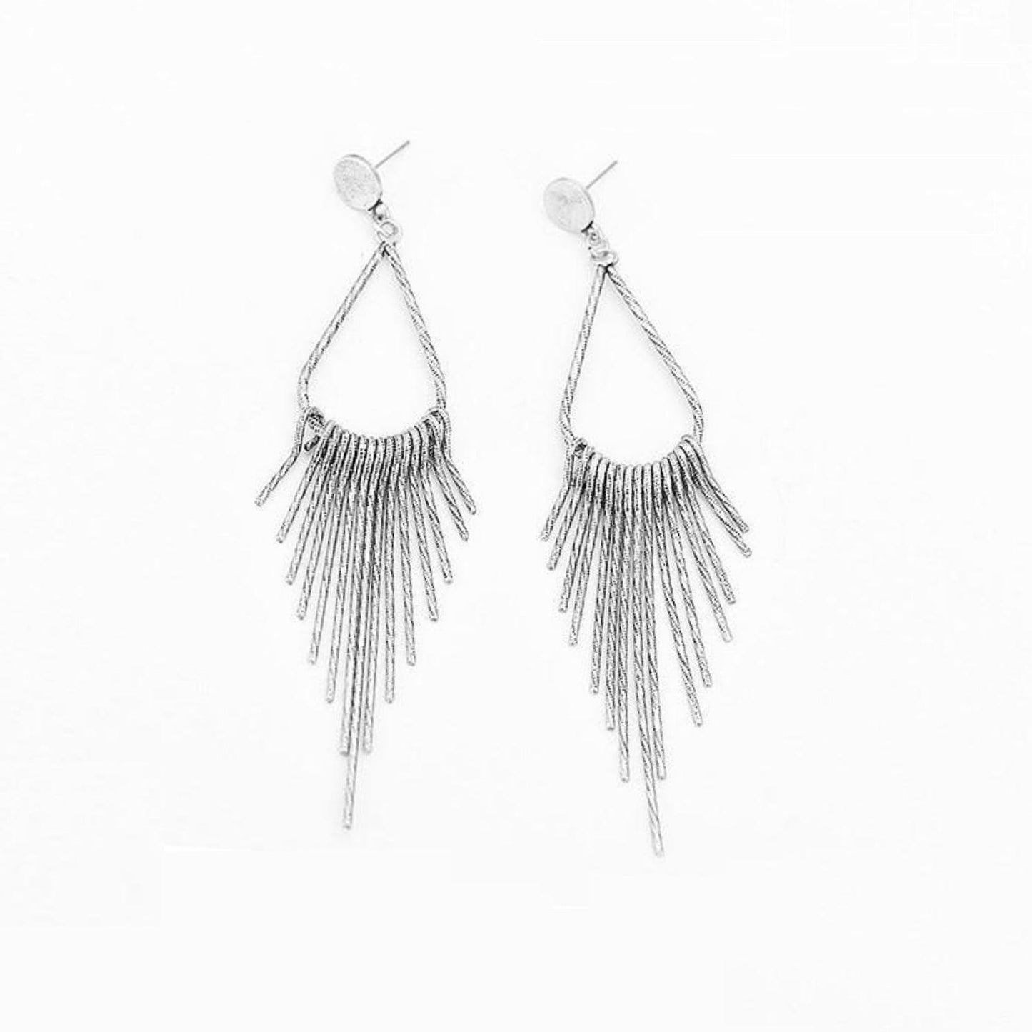 Long Tassel Earrings Silver