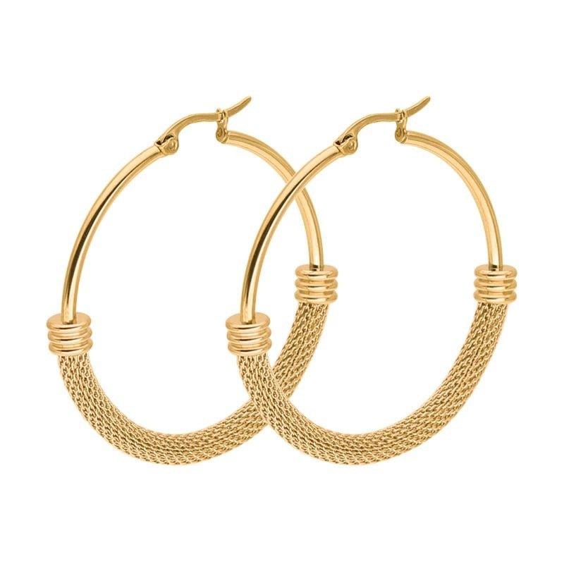 Mesh Hoop Earrings Gold