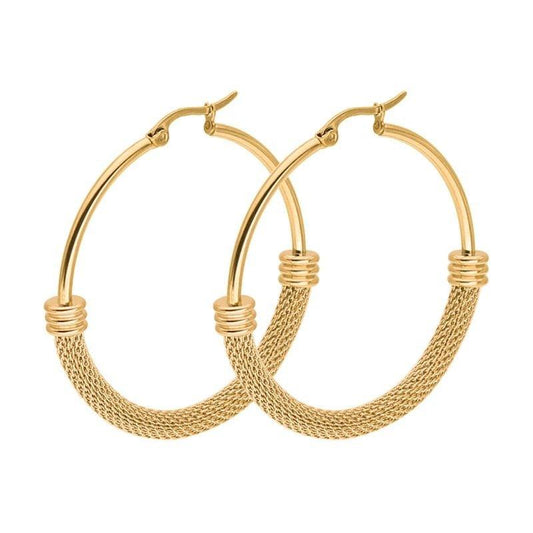 Mesh Hoop Earrings Gold
