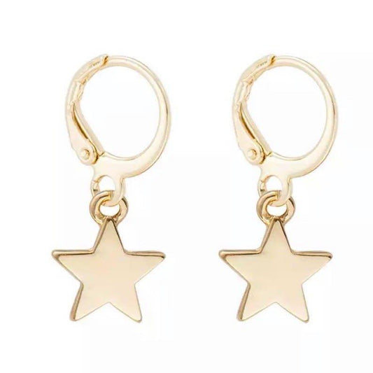Star Dangle Earrings Gold