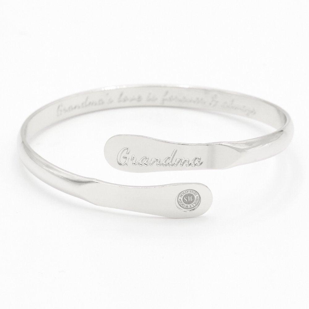 Grandma Bracelets, Engraved Bracelets Grandma’s love is forever & always Silver