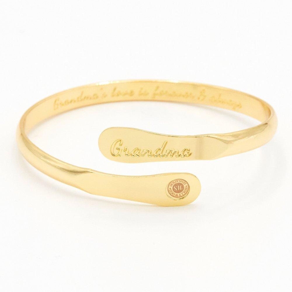 Grandma Bracelets, Engraved Bracelets Grandma’s love is forever & always Gold