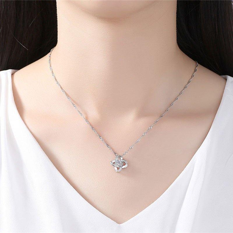 Knot Necklace With Cubic Zirconia Stones
