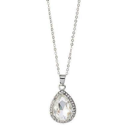 Large Crystal Teardrop Pendant Necklace