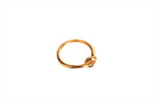 Gold love-knot commitment ring with twisted knot on a smooth band