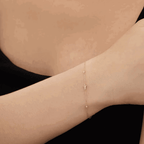 Gold dainty chain bracelet with small CZ drop charm and marquise accents