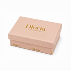 Dloria fine jewelry gift box with gold logo and Dloria branding