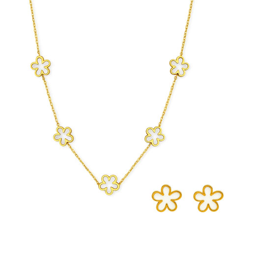 Daisy Bloom Seashell Jewelry Set