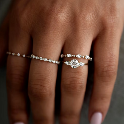 Mirage Elegant Ring with Round-Cut AAAAA Cubic Zirconia