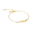 Gold paw-print link chain bracelet with small paw charms and lobster clasp