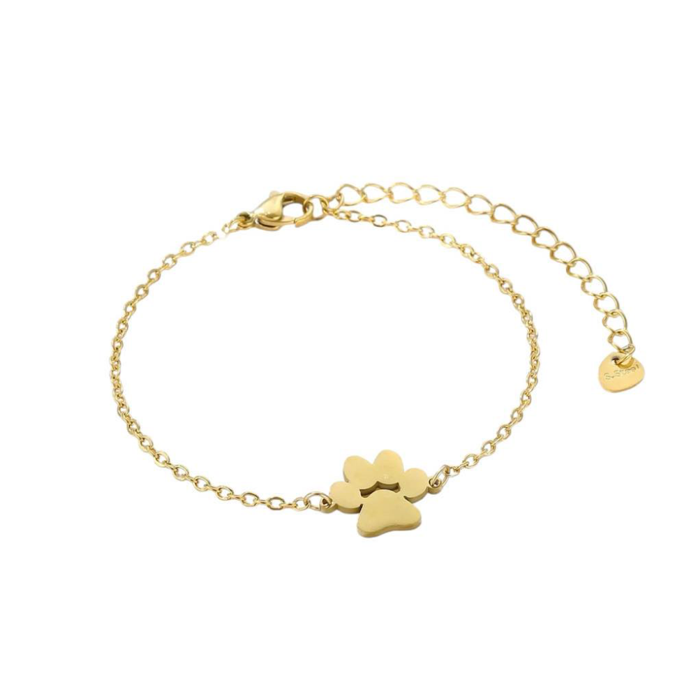PurePaw Link Chain Paw Cutout Charm Bracelet Gold