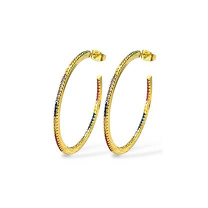 Rainbow Hoop Earrings