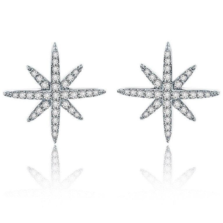Star Stud Earrings Cubic Zirconia Default Title