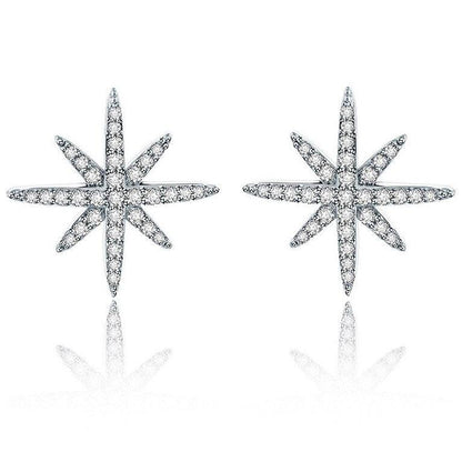 Star Stud Earrings Cubic Zirconia Default Title