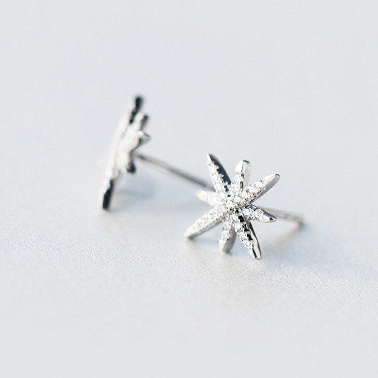 Star Stud Earrings Cubic Zirconia