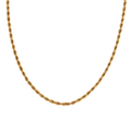 Gold rope chain necklace, curved drape