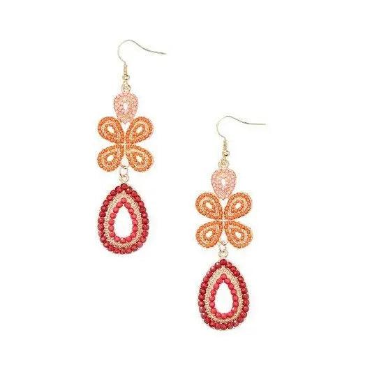 Turquoise Drop Earrings Coral